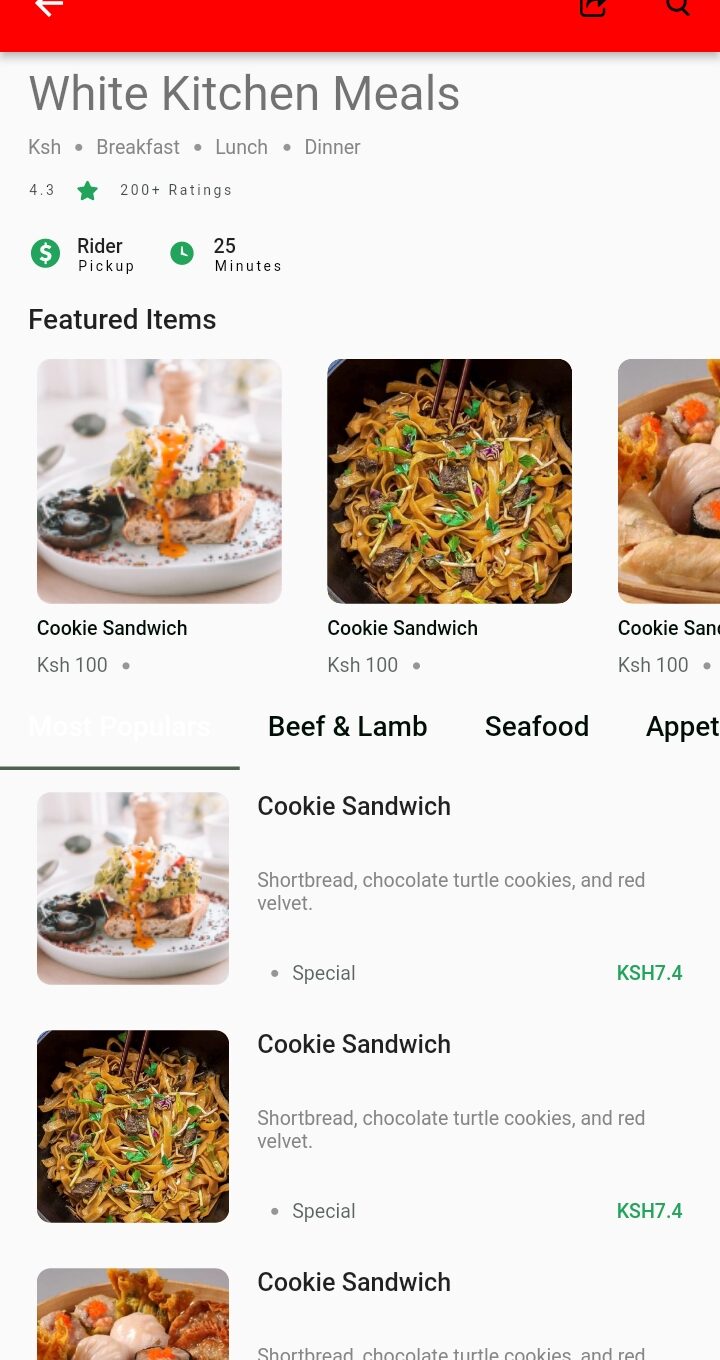 White Kitchen Delivery App